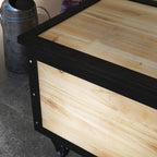 Outsunny 121L container bench with 4 wheel swallows and handles and steel, 100x50x43cm, wooden color - Borgè