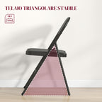 Set of 2 Folding Chairs Padded in PU Faux Leather and Metal, 45x46x78 cm, Black