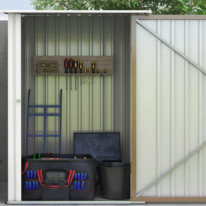 Galvanized Steel Tool Shed with Pitched Roof and Lock, 100x103x160 cm, Brown 0.92m²