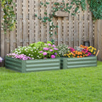 Set of 2 Raised Garden Beds in Galvanized Steel for Plants and Vegetables, 100x100x30cm - Borge' Group Limited