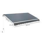 Outsunny Replacement Awning Cover 3x2.5m Retractable Sun Shade Canopy in Anti-UV 50+ Polyester, Garden, Grey
