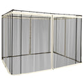Universal Replacement Gazebo Mosquito Net with Zippers, 302x207cm - Black and Beige