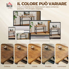 HOMCOM Industrial Style Bedroom Desk with Rounded Corners, Wood and Steel, 120x60x76 cm, Black and Brown