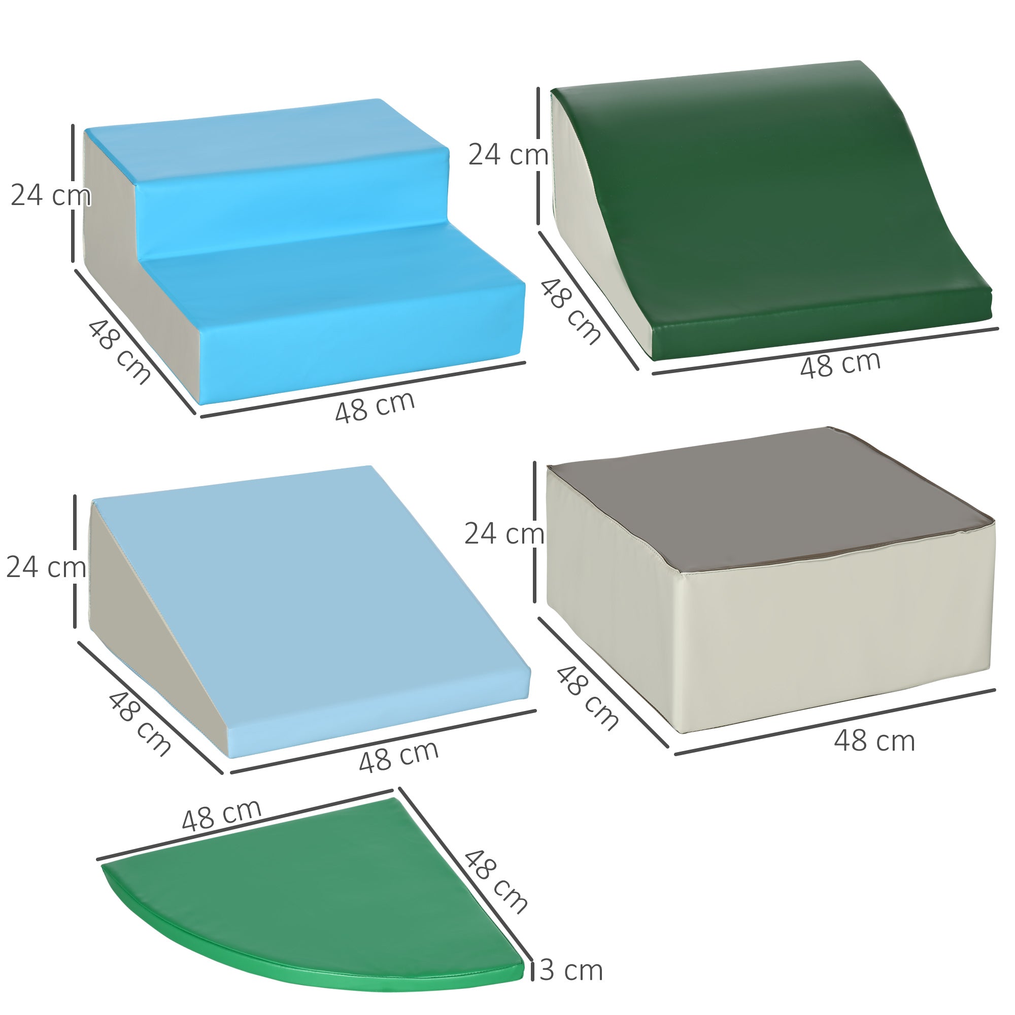 Soft Construction Set for Children 1-3 Years of 6 Pieces, in Multicolored PU and EPE