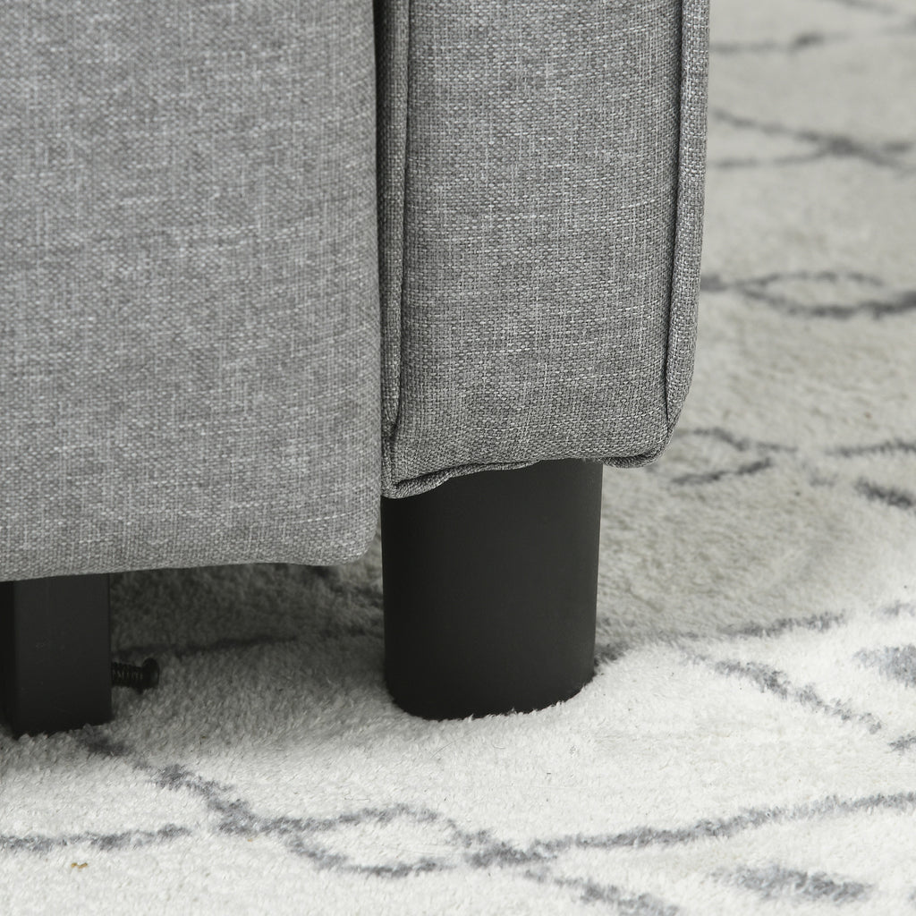 Single Reclining Armchair Bed on 3 Levels with Extra Cushion, 69x82x85cm, Light Grey