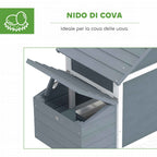 PawHut Wooden Chicken Coop, 151.5x54x87cm, Dark Grey
