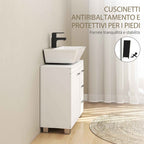 HOMCOM Bathroom Vanity Unit with Cabinet, Shelves and Drawers, White