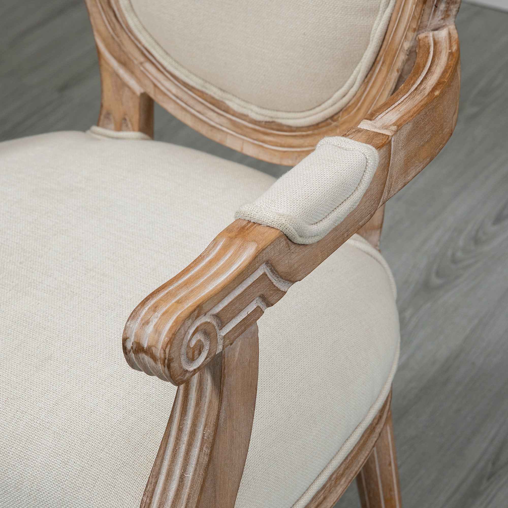 Homcom Classic -style living room chair padded with fabric coating, 56x54x96cm, white cream - Borgè