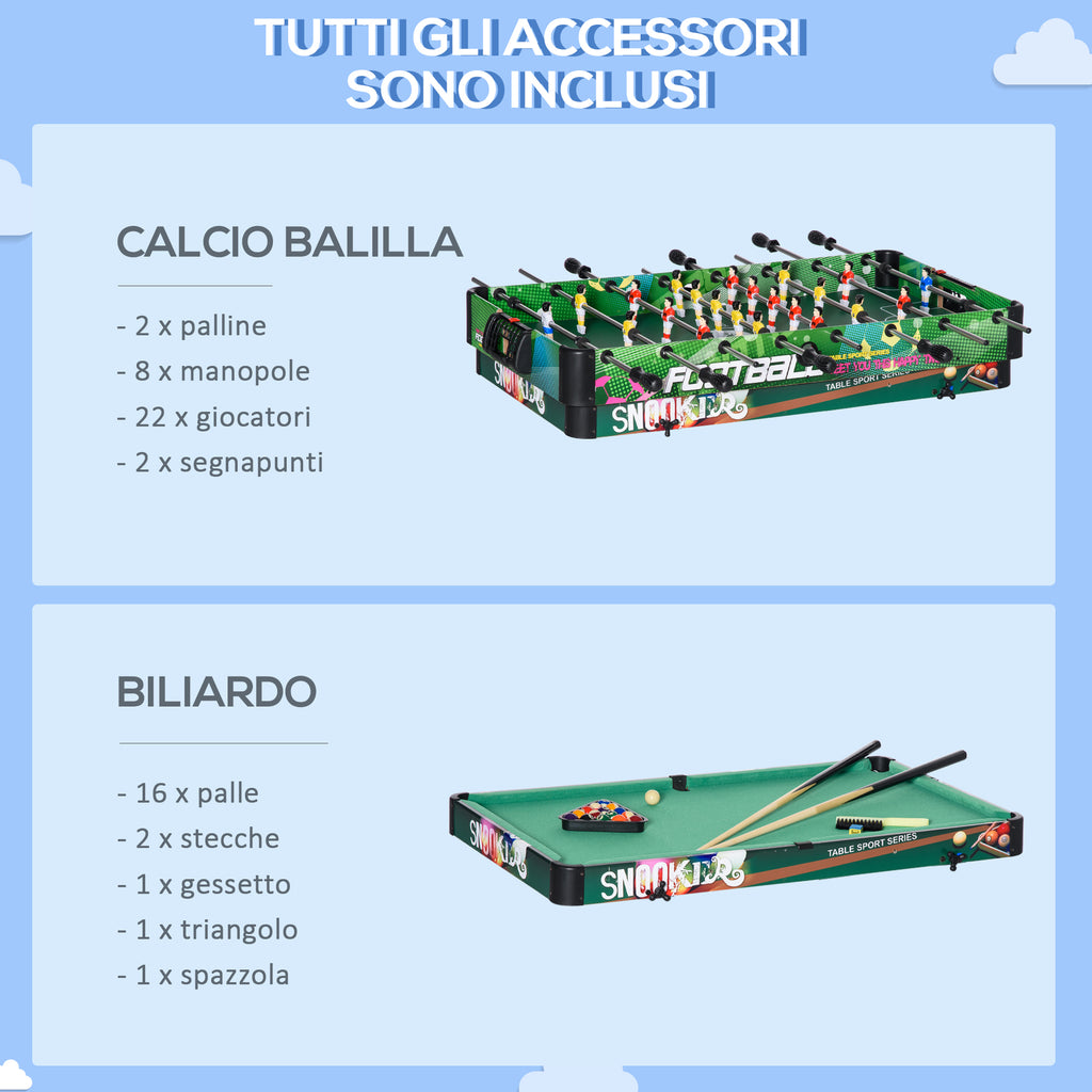 6-in-1 Game Table with Table Football, Pool Table, Air Hockey, Ping Pong, Rings and Field Hockey, 118x104x71 cm