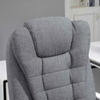 Vinsetto Office Chair with Remote Control and 6 Massage Points, in Velvet and Linen Blend Fabric, 67x79x111-121 cm, Grey