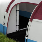 Outsunny Waterproof Camping Tent with 2 Areas and 3 Entrances, in Polyester and Fiberglass, 420x200x150 cm, Red - Borgè