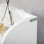 Bathroom Column with 3 Open Shelves and Adjustable 2-Tier Cabinet, Wooden, 23x18x100 cm, White