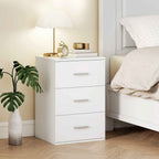HOMCOM Modern and Multipurpose Bedside Table with 3 Drawers for Bedroom and Living Room, 40x35x60 cm, White