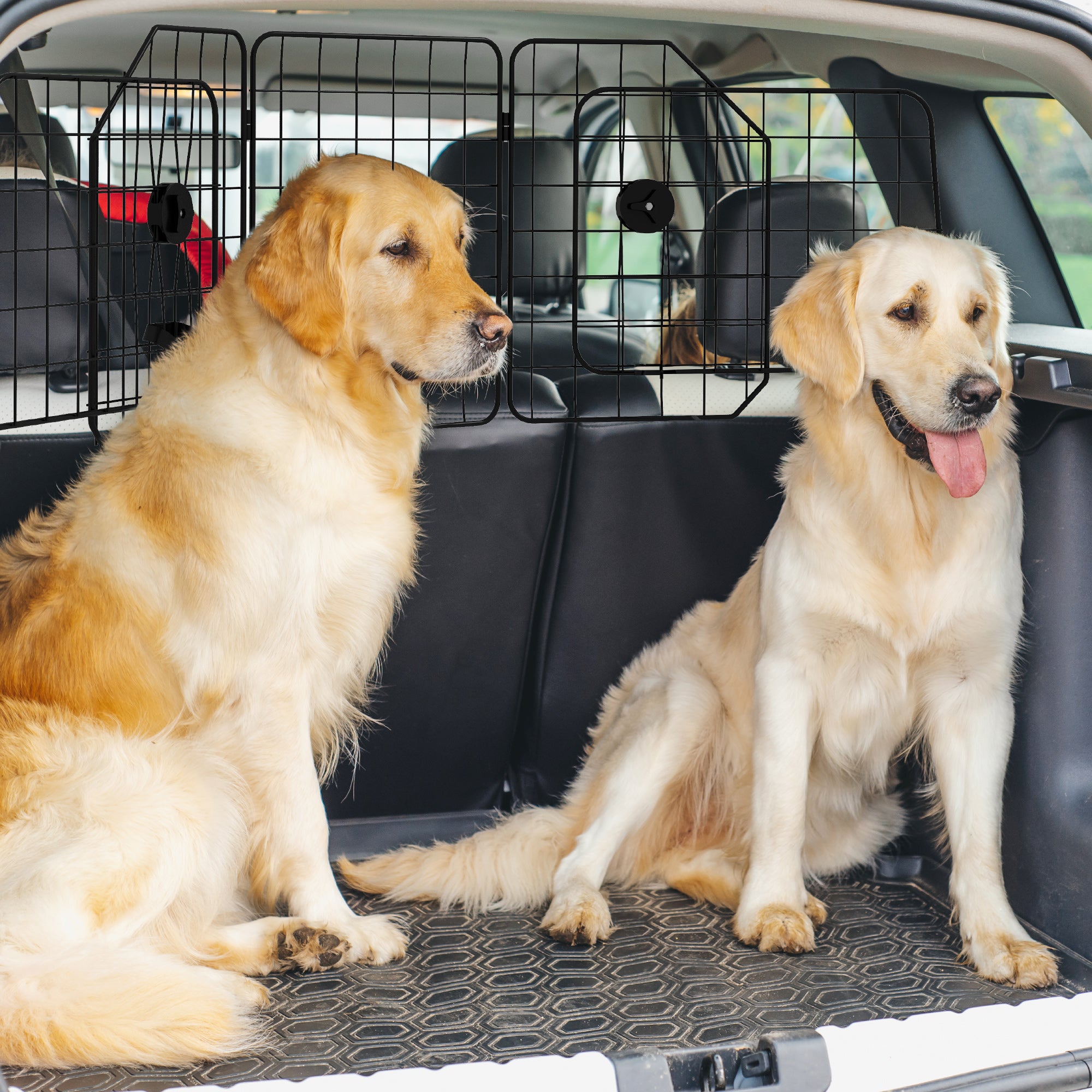 Universal Dog Car Gate Divider with Adjustable and Foldable Width, 93-150x42cm, Black
