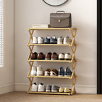 5-Tier Folding Shoe Rack, Ready-to-Use, Bamboo, 60x29x88 cm, Wood Color