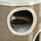 3-Tier Cat House with Sisal Scratching Post and Plush, Ø38x70cm, Brown