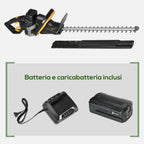 Battery-Powered Electric Hedge Trimmer with 180° Adjustable Ergonomic Handle and 52cm Blade