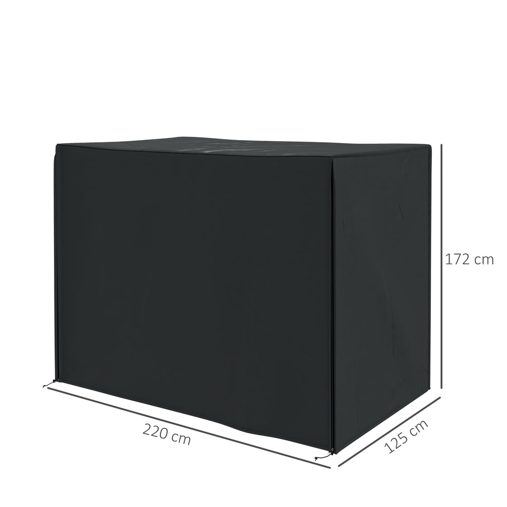 Outsunny 3-Seater Garden Swing Cover, Waterproof and UV-Proof, 220x125x172 cm, Black
