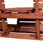 2 or 3-Seater Outdoor Bench in Fir Wood, Convertible Table in Seat, Waterproof, 160x68x92cm