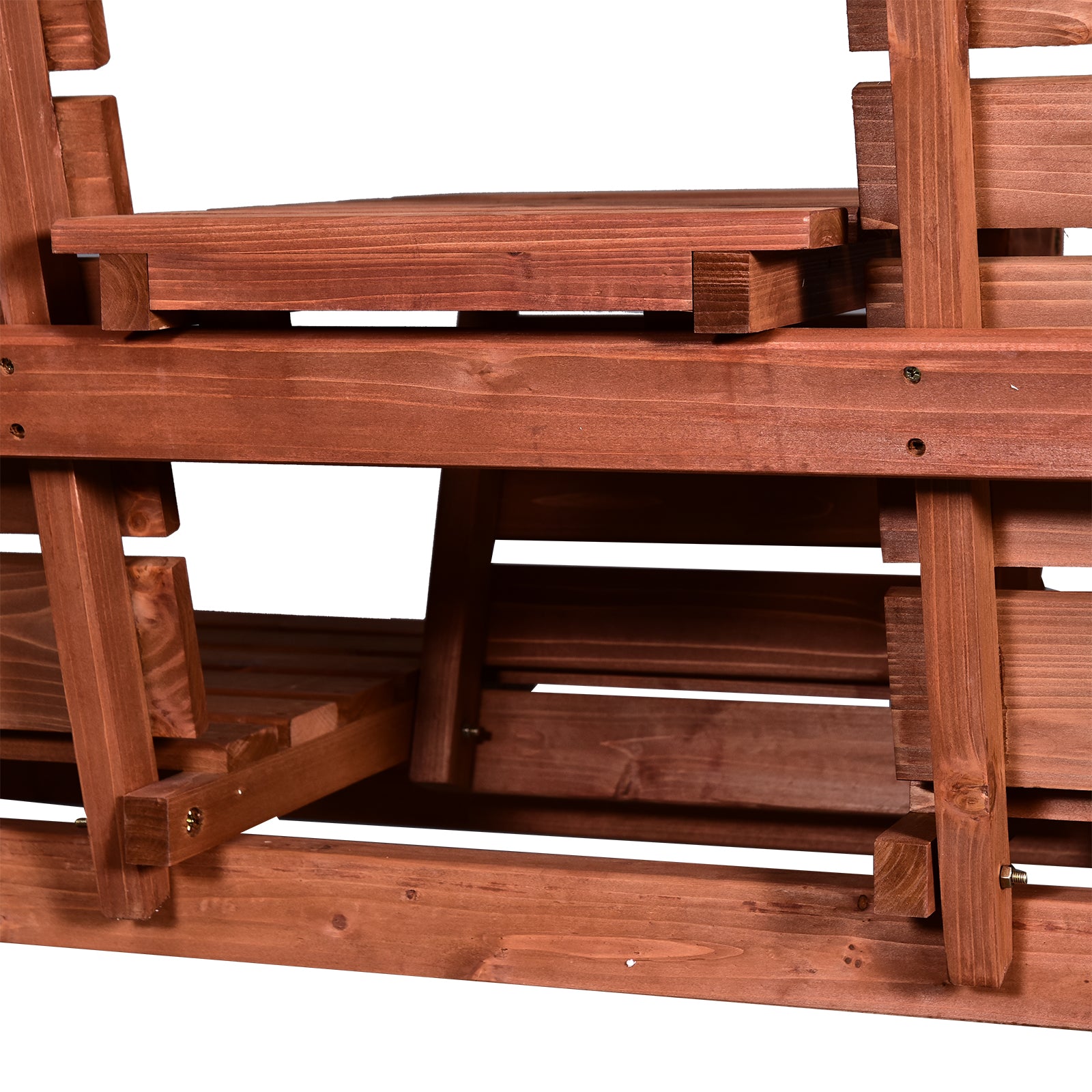 2 or 3-Seater Outdoor Bench in Fir Wood, Convertible Table in Seat, Waterproof, 160x68x92cm