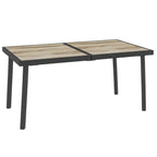 Outsunny Garden and Outdoor Dining Table, Wood Effect Top, 145x85 cm