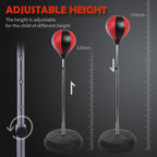Floor Punching Ball Set for Teens with Gloves and Pump, Adjustable Height from 125-145cm