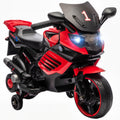 AIYAPLAY Electric Motorcycle for Children 18-36 Months, 6V, with Removable Wheels, Built-in Headlights and Music, Red