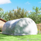 Outsunny PE Greenhouse Cover with 8 Windows, Roll-Up Door and Buried Edges, 4x3x2 m, White