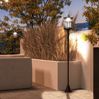 Outsunny Set of 2 Solar Street Lights with 6-Hour Battery Life and Ground Anchoring, in Stainless Steel and ABS, 23.5x23.5x184 cm, Black