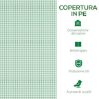 Outsunny PE Greenhouse Cover with 6 Windows, Roll-Up Door and Buried Edges, 3x3x2 m, Green