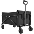 Outsunny 80L Folding Garden Cart with Adjustable Handle, Metal and Oxford Fabric, 78x47.5x92 cm, Black