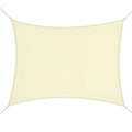 Outsunny Rectangular Shade Sail, 3x4m Breathable Anti-UV Polyester Outdoor Awning, Cream White
