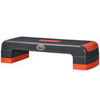 Step Fitness for Aerobics Adjustable to 3 Heights 10-15-20 cm in Plastic, Black and Red - Borgè