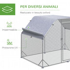 Chicken Run with Cover for 4-6 Chickens, Steel, 280x190x195 cm - Borge' Group Limited