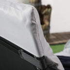 Folding Sun Lounger with Cushion, Headrest and Side Pocket, 58x189x32.5 cm, Light Gray