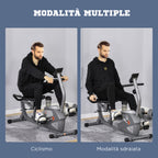 Recumbent Exercise Bike with Adjustable Seat, 8 Resistance Levels and LCD Monitor, 121.5-136x62.5x98cm, Grey