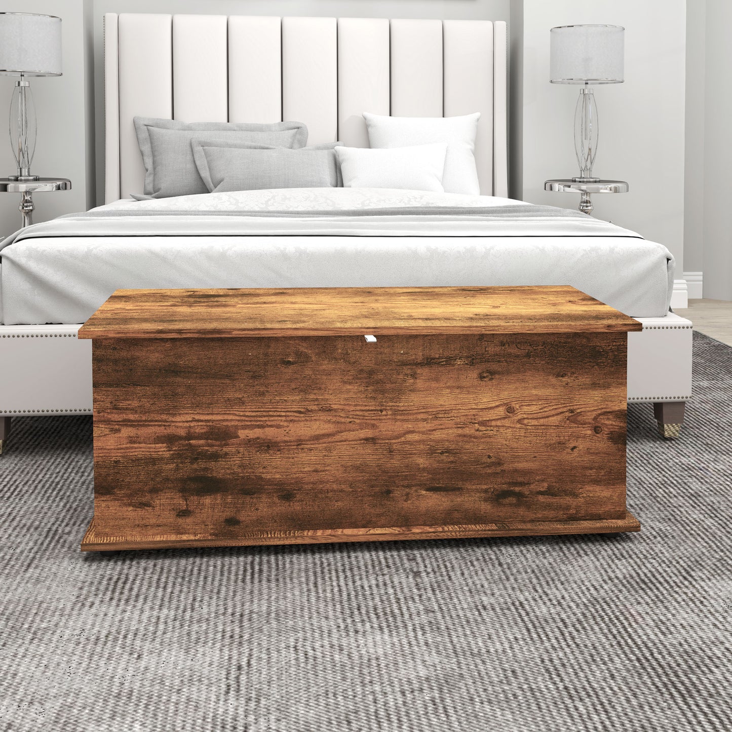 Storage Bench Capacity 60 kg for Bedroom and Entrance, Wooden, 100x40x40 cm, Brown