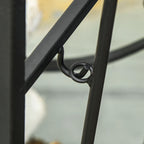 2-Tier Indoor/Outdoor Metal Log Rack, Indoor Log Holder with Removable Holders, Shovel, Broom, Poker, and Tongs, 44.5 x 29.5 x 73 cm, Black