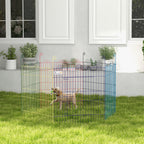PawHut 6-Panel Metal Dog Gate with Snap Closure, Ø120x60 cm, Multicolour - Borgè
