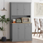 Country Kitchen Cabinet Sideboard with Adjustable Shelves 101x39x180cm Grey