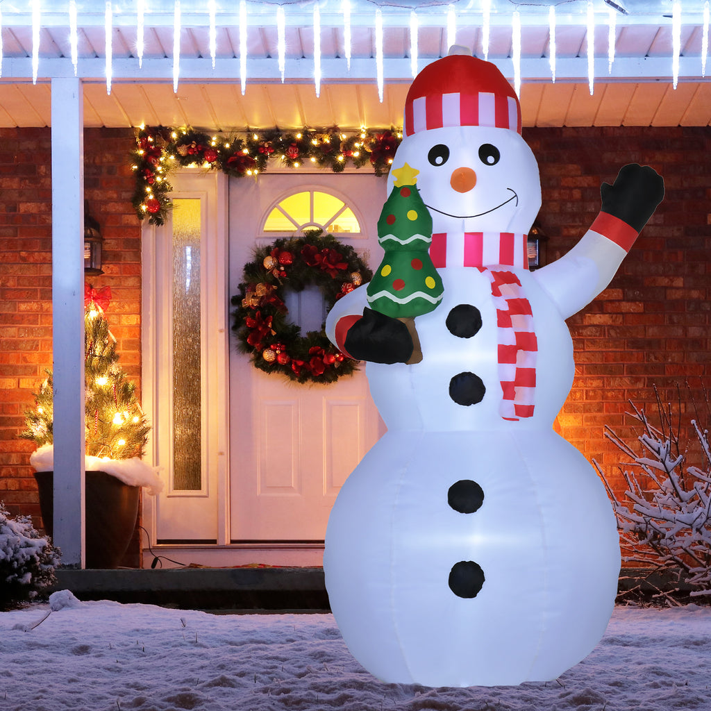 Inflatable Snowman with LED Lights for Outdoor and Indoor use with Inflator, 93x83x180cm