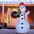 Inflatable Snowman with LED Lights for Outdoor and Indoor use with Inflator, 93x83x180cm