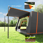 Outsunny 4-6 Person Camping Tent with 2 Bedrooms and Veranda, Waterproof and UPF 30+, Carry Bag, Grey