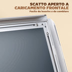 A3 Poster Display Easel with Adjustable Height and Inclination, Steel and Aluminium, Silver