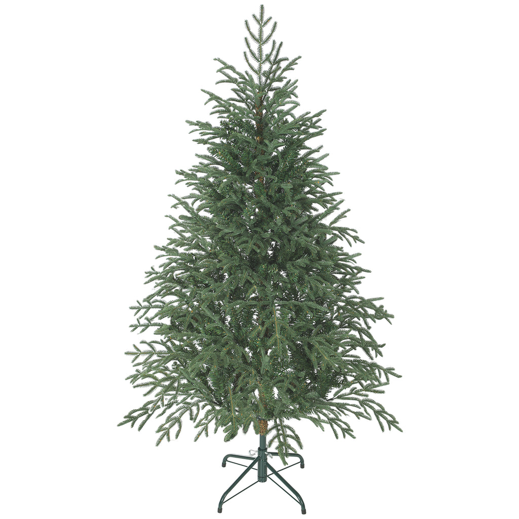 150cm Fireproof Artificial Christmas Tree with 1375 Realistic Branches and Foldable Metal Base