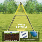 Garden Swing Frame for Children Ages 3-8 Years, Steel, 4 Hooks, 260x160x178 cm, Blue
