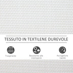 3-Seater Garden Swing Bench in Metal and Breathable Mesh Fabric, 147x70x85cm, Beige - Borge' Group Limited