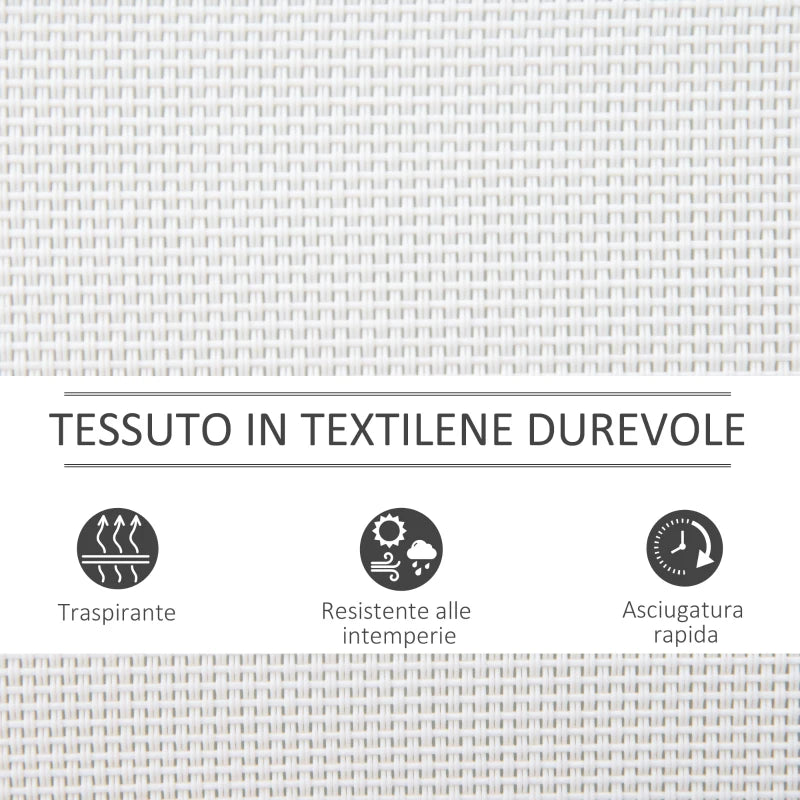 3-Seater Garden Swing Bench in Metal and Breathable Mesh Fabric, 147x70x85cm, Beige - Borge' Group Limited