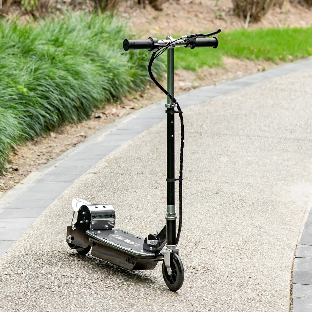 Folding Scooter for Children Ages 7-12, 120W with Brake and Kickstand, 75x37x98 cm, Black