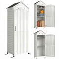 Outsunny Wooden Garden Shed, Storage Room with Adjustable Shelves and Galvanized Roof.